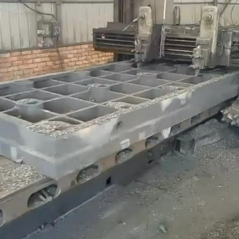 The Bottom Part Of The Cast Iron Inspection Platform Is Being Processed